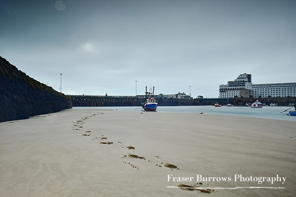 Footprints in the sand - Folkestone Harbour