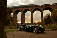 Tweaked Racing Green Caterham Classic 7 & Passing Train