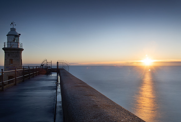 Lighthouse at Sunrise - Folkestone Harbour Arm