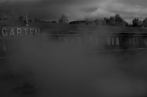 Steamy Platform at Boat of Garten, Scotland