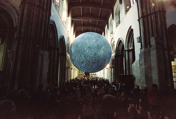 Rochester Cathedral Moon Art Display